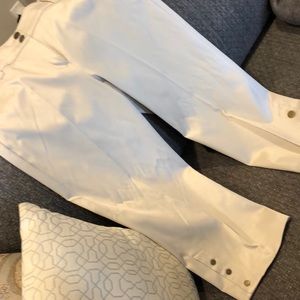 Dressy Cream Sharagano Capri Pants,10